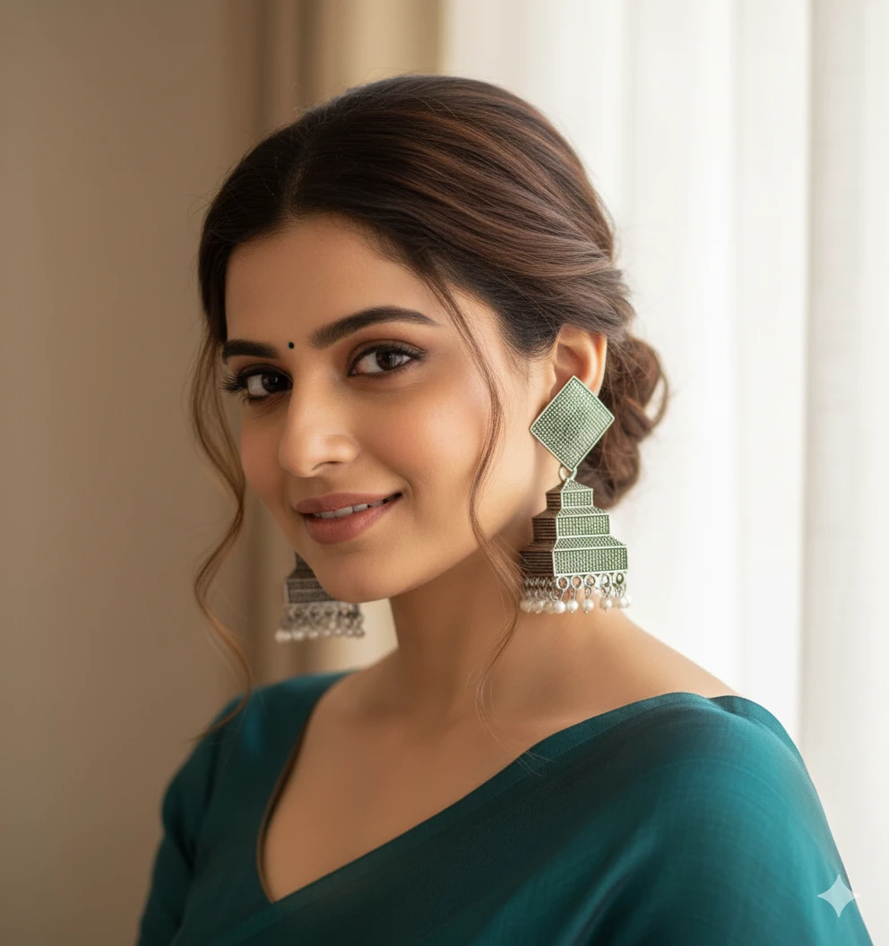 Traditional Silver Jhumka Earrings for Girls – Stylish Ethnic Jewellery