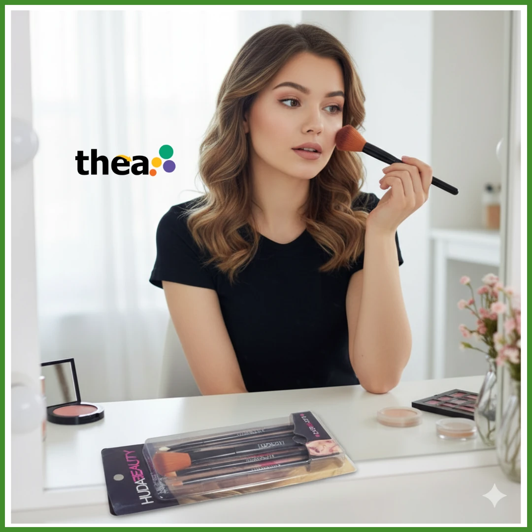 Huda Beauty Face & Eyes Makeup 5 Brushes – First Copy | Professional Brush Set